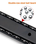 Heavy Duty Metal Drawer Slides 35cm Two Pack With Ball Bearing Runners Height Adjustable And Rust Resistant Smooth Quiet Glide 40kg Load Capacity Beefy Steel Drawer Rails For Kitchen Cabinets And Tool Chests, double-row steel ball bearings