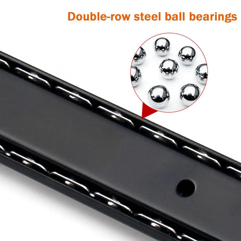 Heavy Duty Metal Drawer Slides 35cm Two Pack With Ball Bearing Runners Height Adjustable And Rust Resistant Smooth Quiet Glide 40kg Load Capacity Beefy Steel Drawer Rails For Kitchen Cabinets And Tool Chests, double-row steel ball bearings