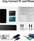 External SSD USB 3.1 Type C High Speed Drive With 540 MB Per Second Read And 500 MB Per Second Write, connectors and devices