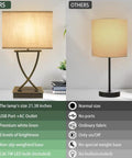 Comparison of 3-Way Dimmable Touch Table Lamp With USB C Port And AC Outlet against a standard lamp, showcasing features like size and materials.