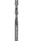 One Quarter Inch Diameter Spiral Flush Trim Up Cut Router Bit Pro Grade Solid Carbide With One Quarter Inch Shank, side view