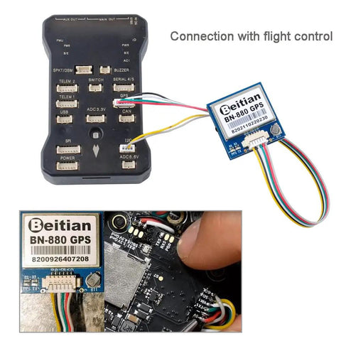 BN-880 GPS Module With HMC5883 Compass Dual GNSS Support Including GPS Glonass Beidou NMEA 0183 9600bps 1Hz connectivity