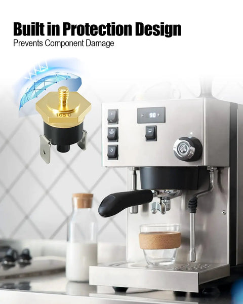 Three Thermostat Repair Kit For Espresso Machines With 100C 140C 165C Settings, Replacement Set Fits Popular Models Like Silvia