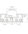 Technical diagram of Premium 250101 Quick Change Tool Post Holder for Lathe, showcasing precise measurements.