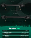 Tough As Nails Adjustable PTO Shaft With 48 To 80.5 Inch Telescopic Design And One Inch Three Eighths Spline for tractor, showing compressed and expanded sizes.