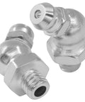 Two zinc-plated 45 Degree M6 Grease Fitting Set 1mm Thread Zerk Nipple Nozzles