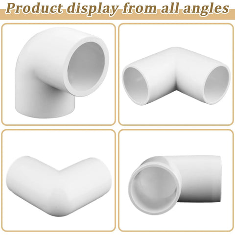 Twelve Pack Three Quarter Inch PVC 90 Degree Elbow Fittings Furniture Grade UV Resistant For SCH40 Pipe Built Tough