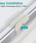 Sliding Shower Door Bottom Track For Top-Hung Glass Doors, Designed For 7/16 Inch Thick Glass And 1/2 Inch Channel, Easy Installation