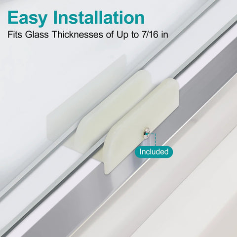 Sliding Shower Door Bottom Track For Top-Hung Glass Doors, Designed For 7/16 Inch Thick Glass And 1/2 Inch Channel, Easy Installation