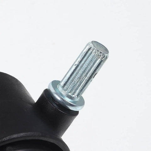 Close-up of metal stem on 2 Pack Black Stem Caster Wheels Replacement For Laundry Racks And Under Bed Storage Heavy Duty