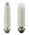 Bi Fold Closet Door Bottom Pivot Kit with two plastic base pivots, adjustable grooved steel tips, replacement hardware