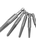 Ten Piece Damaged Screw Remover Kit With One Quarter Inch Hex Shank High Speed Steel For Easy Out Of Stripped Screws Five Sizes