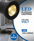 Warm White 12W Ground Light For Outdoor Landscape Low Voltage In Ground Well Light 12V-24V AC/DC Waterproof Lighting