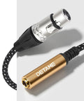 Hot 1Ft Audio Cable XLR Female To 1/4 Trs Female Jack For Mic Guitar Amp And Mixer - close-up of connectors and braided cable.