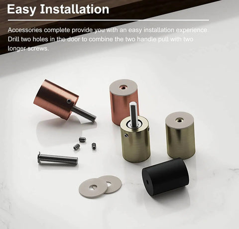 Premium Stainless Steel Barn Door Push Pull Handle Set components for easy installation on solid wood and glass doors.