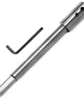 Seven Inch Long Forstner Drill Bit Extension For Three Eighths Round Or Hex Shaft; steel construction with hex wrench.