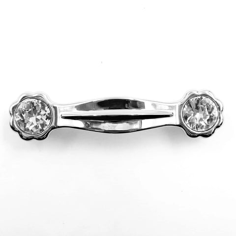Crystal Glass Daisy Cabinet Pulls 4 Pack Chrome Finish Inlaid With Shining Clear Glass 3 Inch Center To Center Hole Spacing