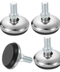 Premium M10 Thread Levelers 4 Pack Adjustable Table Feet Black Screw In Glides for chairs with sturdy steel construction.