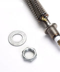Heavy Duty Shop Ready M16 Thread Electric Finned Air Heater 220V W Shape heating element, stainless steel component detail.