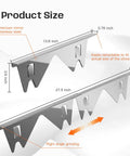 Adjustable Stainless Steel Stove Gap Covers Kit With Gap Filler And Range Trim, Silver 2 Pack, showing size and design details