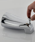 Slip Fit Tub Spout With Pull Up Diverter For Half Inch Copper Tube Chrome Finish Durable Metal Construction in use