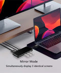 Heavy Duty Usb C Laptop Docking Station With Dual 4K Hdmi And Vga Ports Plus Gigabit Ethernet Jack supporting multiple displays.
