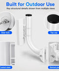 Rock Solid Universal Wireless Bridge Bracket Mount 2 Pack 150 Degree Adjustable Antenna J Pole Mount for outdoor use gear lock and slotted plate views.