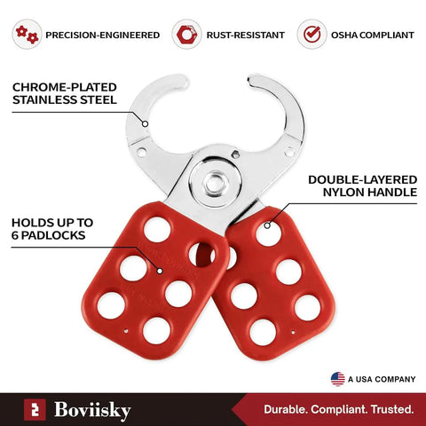 No Nonsense Heavy Duty Lock Out Tag Out Hasp Six Pack Stainless Steel Padlock Assembly Tamper Proof Industrial Control Clasp Built Damn Tough For Your Crew To Lock It Down Right