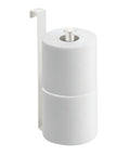 Over The Tank Toilet Paper Holder Organizer For Bathroom Storage, Sturdy Metal Reserve That Holds Two Rolls, Easy Slide On Fit, Pearl White Finish