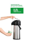 Commercial Airpot Coffee Brewer With 2.2L 74oz Thermal Carafe Stainless Steel Pour Over Coffee Machine 24 Hour Heat 120V 1450W Dispenser
