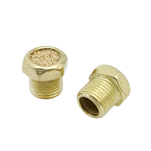 Four Piece Sintered Bronze Breather Vent Kit One Eighth Inch NPT For Single Acting Cylinders Or Valves Durable Quiet Venting Solution
