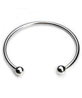 Five Silver Tone Open Bangle Bracelets With Screw End Ball Ends For Charms And Pendants DIY Jewelry Making Kit on white background