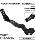 Beefy Folding CNC Gear Shifter Lever For KLX110 KLX110L KLX110R 2010 to 2023 Dirt Bike Aluminum Alloy T6 6061 black close-up