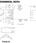 Mechanical diagram of AZ2280 1A 12DF Pack Of 2 Mini Power Electromechanical Relay 12V AC 30A SPST NO with dimensions and form.