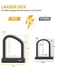 Heavy Duty 18mm U Lock And 4ft Chain Security Bundle For Bikes And EBikes, Tough Anti Theft Lock Set, Large U Shape Lock With 3 Keys For Electric Scooters Fat Tire Bikes Dirt Bikes And Trikes, size comparison