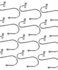 12 Piece Rust Resistant Shower Curtain Hooks Curved Rings For Bathroom And Window Curtains Silver Finish Easy Glide Hanging