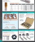 20 Piece Hexagon Rethreading Die Set With Right Hand Threads In Metal Case shown in a product catalog with other tap and die tools.