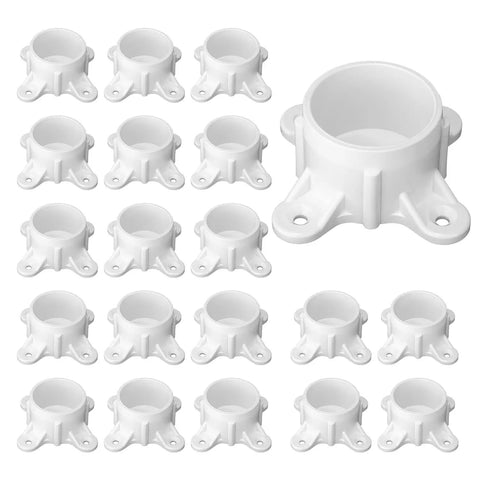 12 Packs 2 Inch PVC Flange Caps For Pipe Fittings Ideal For DIY Rod Holder Projects Shelving Support Feet And Furniture Making