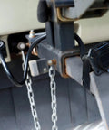 Top Shelf 3 Foot 7 Way Trailer Plug Socket Extension Cable With Heavy Duty Double Prong Copper Terminals connected to trailer hitch.