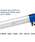 Right Angle Joint Electric Motor For CNC Machines Beefy Power High Speed Water Cooled Spindle in blue and white
