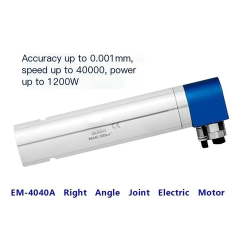 Right Angle Joint Electric Motor For CNC Machines Beefy Power High Speed Water Cooled Spindle in blue and white