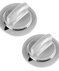 Two Pack Built To Last Timer Knob With Metal Ring Replacement For Dryer WE1M964, GE Dryers Compatible, shown front view