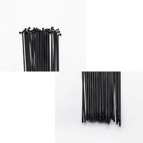 Dope Bicycle Spokes 14G 2Mm Diameter 36 Pack Steel Black And Stainless 80Mm To 297Mm Lengths With Copper Caps And Nipples