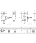 Technical drawing of Heavy Duty S Shape Tension And Compression Load Cell 5kg To 5t Alloy Steel Sensor, dimensions and specifications