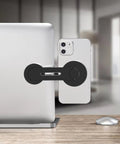 Ultra Thin Aluminum Laptop Phone Holder With Magnetic Quick Mount, Easy Adjustable Stand for phones on laptop, silver.
