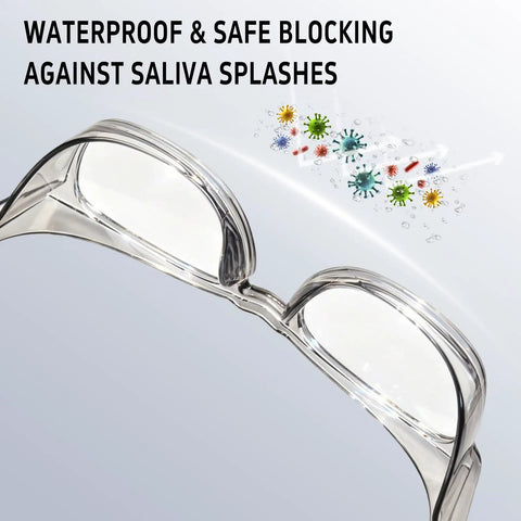 Tough As Nails Safety Glasses With Anti Fog Shield And Blue Light Blocker to stave off dust and UV damage, waterproof against saliva splashes.