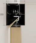 Cross-section of Six Foot Sliding Barn Door Hardware Track Kit Aluminum Box Rail Wall Mount Interior Wooden Doors.
