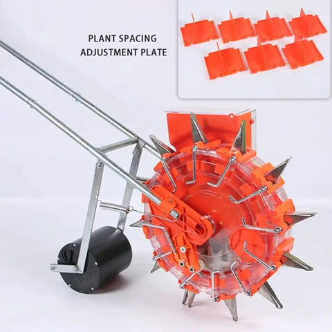 Handheld Seed Spreader Seeder For Garden with adjustable spacing and ten hole options
