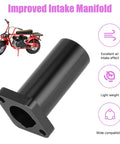 Improved Intake Manifold Inlet Pipe Kit For PWK 24mm 28mm Carbs Fits Predator 212cc Engines, shown beside mini bike illustration.