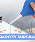 220ML Rubber Squeeze Bulb For Liquid Handling, Heavy-Duty Manual Pipette Sucker in action with blue liquid transfer